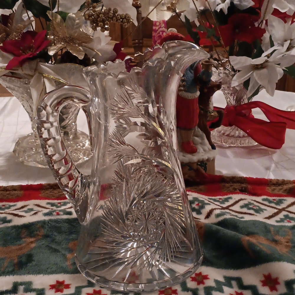 Antique  Pinwheel And Thistle  pitcher